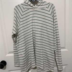 Striped Hooded Long Sleeve Top